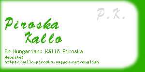 piroska kallo business card